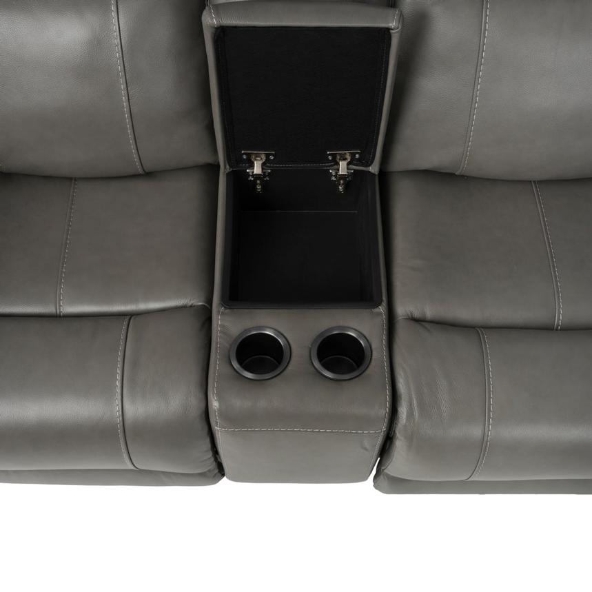 Samuel Dark Gray Leather Power Reclining Sectional with 6PCS/2PWR  alternate image, 9 of 11 images.