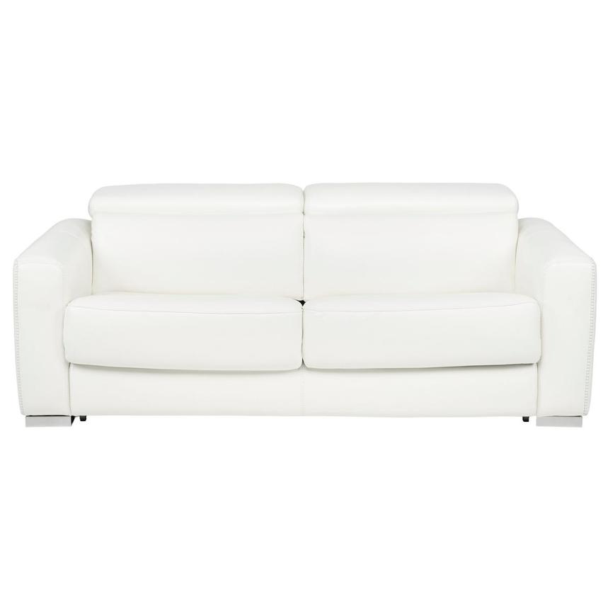 Bay Harbor White Leather Sleeper  main image, 1 of 13 images.