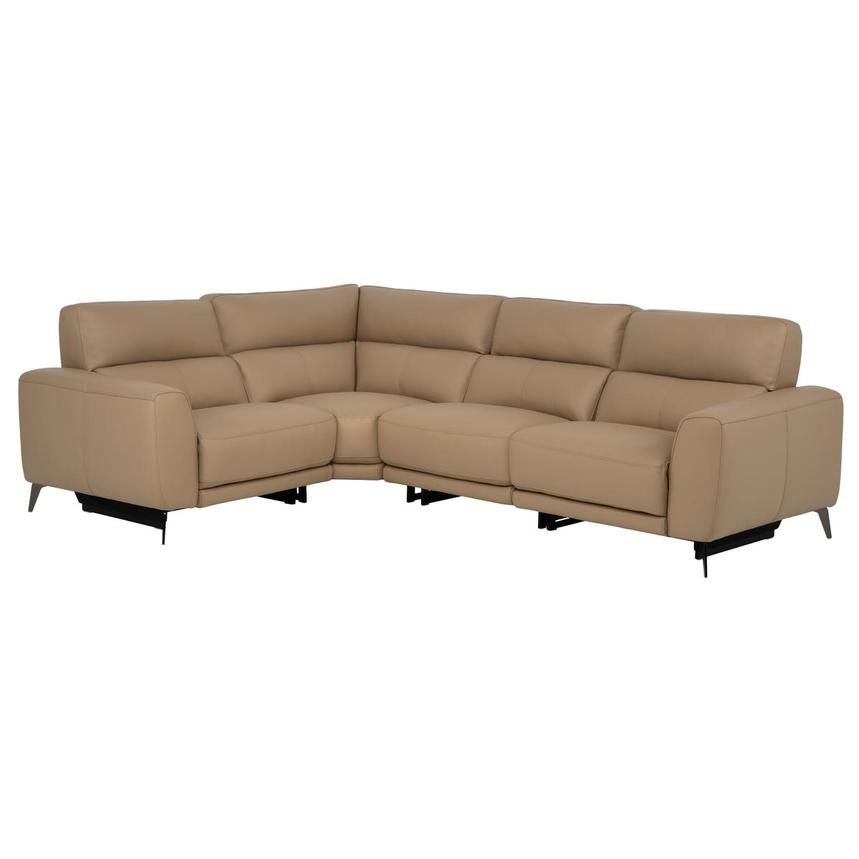 Granet Dark Cream Leather Power Reclining Sectional with 4PCS/2PWR main image, 1 of 13 images.