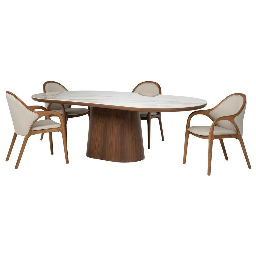 Jupiter/Elena Walnut 5-Piece Dining Set  main image, 1 of 3 images.