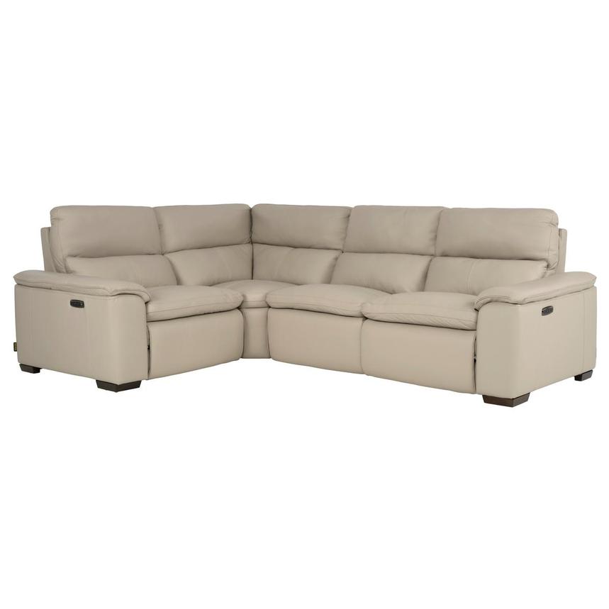 Volt Taupe Leather Power Reclining Sectional with 4PCS/2PWR main image, 1 of 8 images.