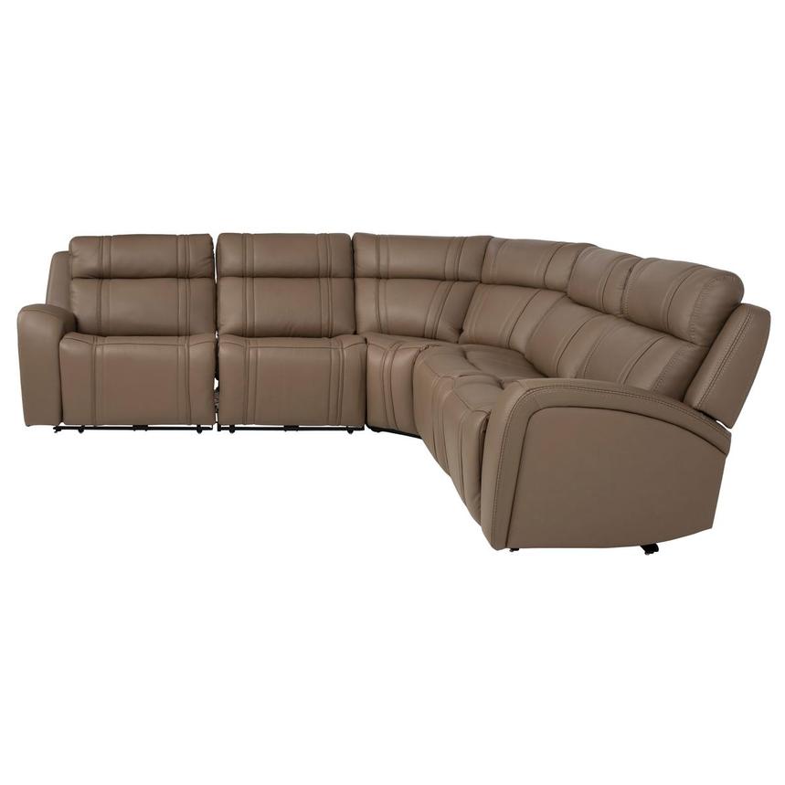 Galaxy Light Brown Leather Power Reclining Sectional with 5PCS/2PWR alternate image, 4 of 12 images.