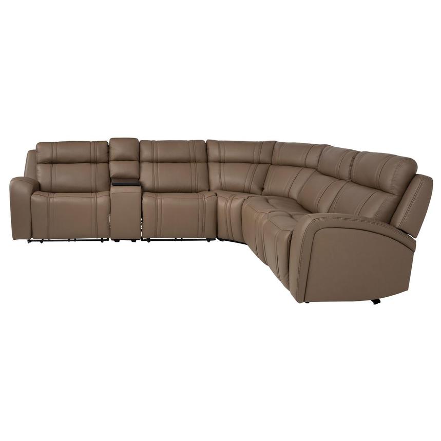 Galaxy Light Brown Leather Power Reclining Sectional with 6PCS/2PWR alternate image, 6 of 21 images.