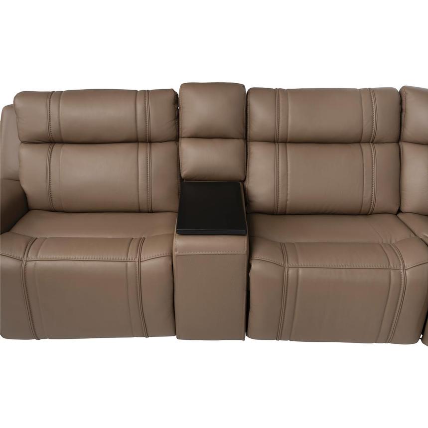 Galaxy Light Brown Home Theater Leather Seating with 5PCS/2PWR alternate image, 11 of 23 images.