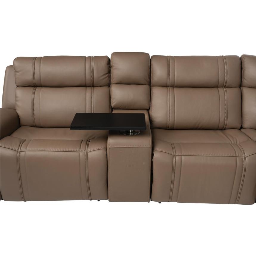 Galaxy Light Brown Home Theater Leather Seating with 5PCS/2PWR alternate image, 16 of 23 images.