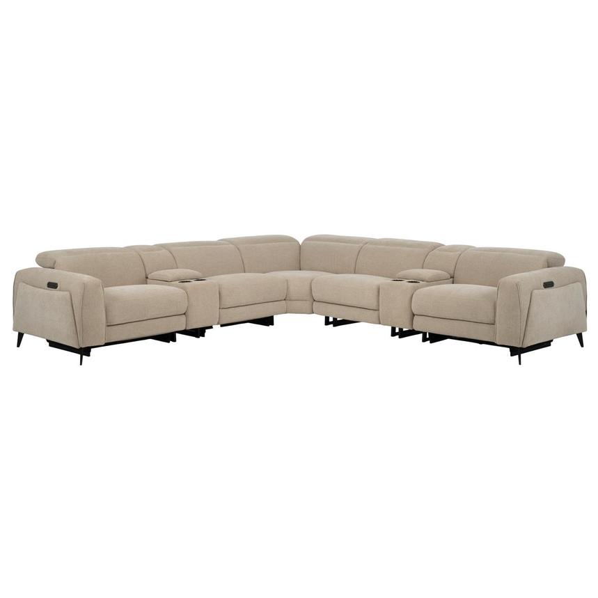 Luke Beige Power Reclining Sectional with 7PCS/2PWR main image, 1 of 14 images.