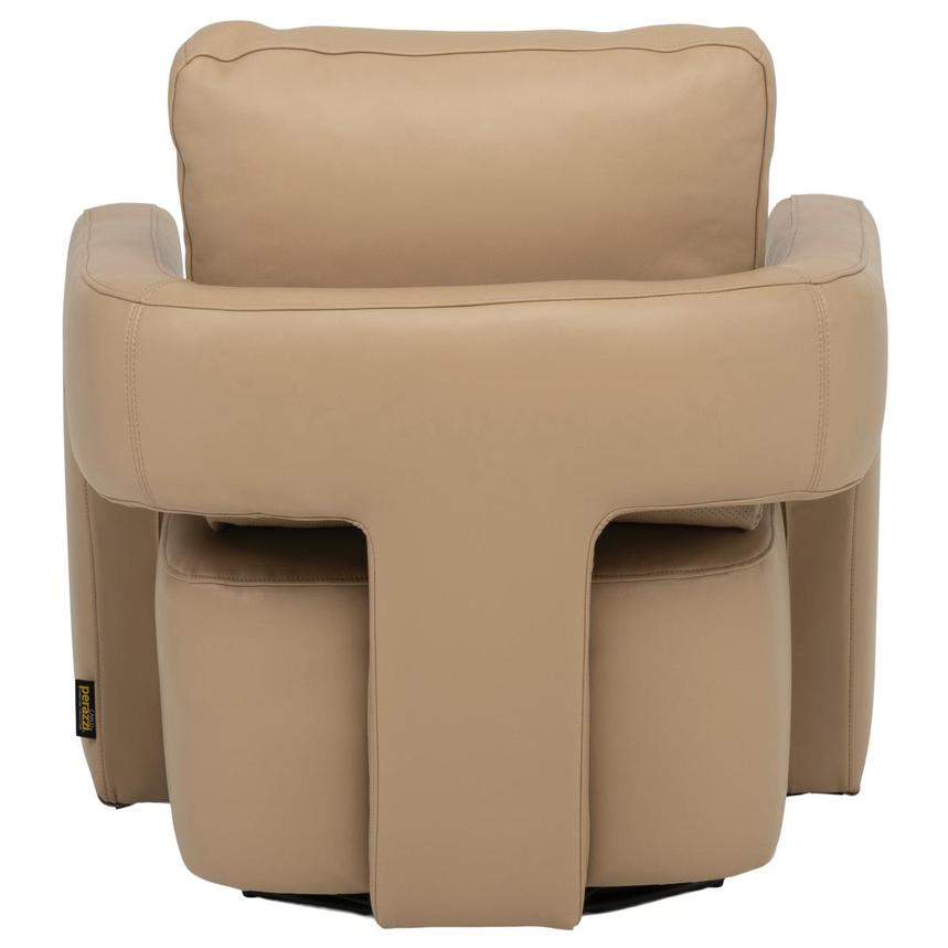 Carmello Dark Cream Leather Swivel Chair  alternate image, 6 of 12 images.