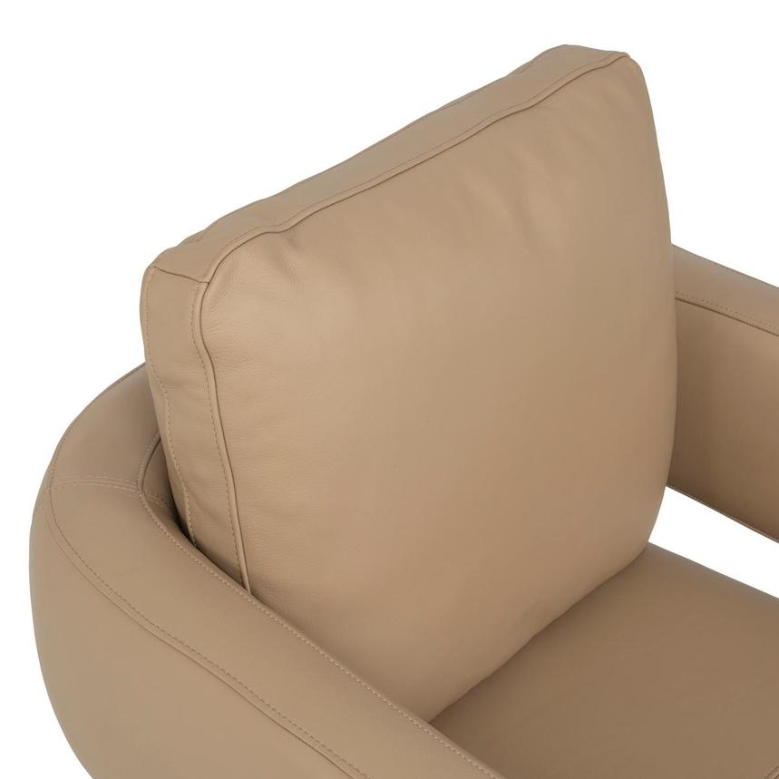 Carmello Dark Cream Leather Swivel Chair  alternate image, 6 of 11 images.