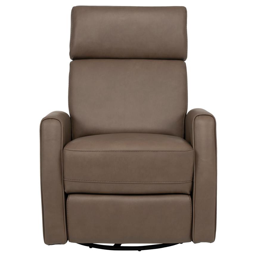 Lucca Brown Leather Power Swivel Glider Recliner main image, 1 of 11 images.