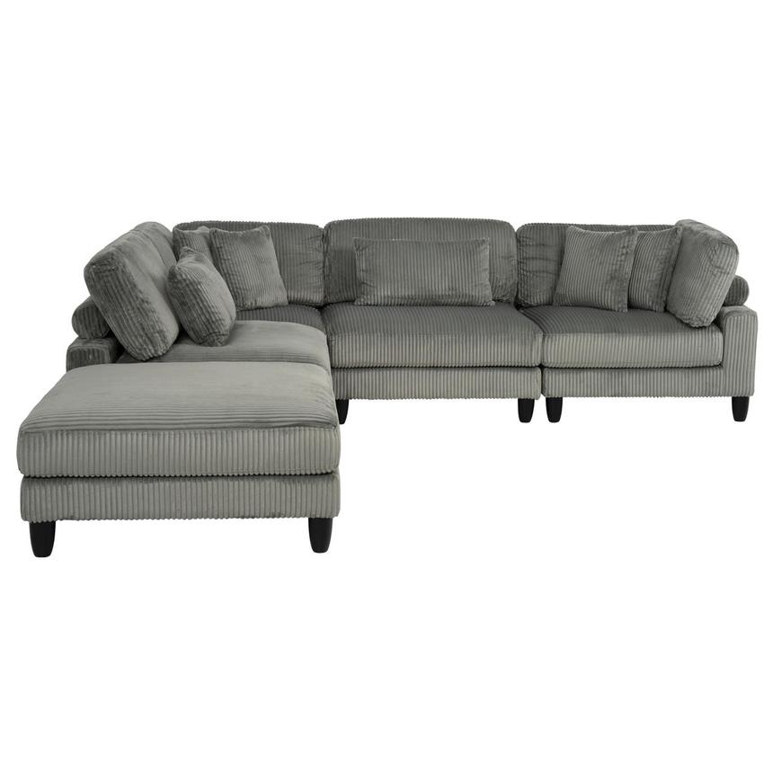 Cape Gray Sectional Sofa w/Ottoman alternate image, 4 of 12 images.