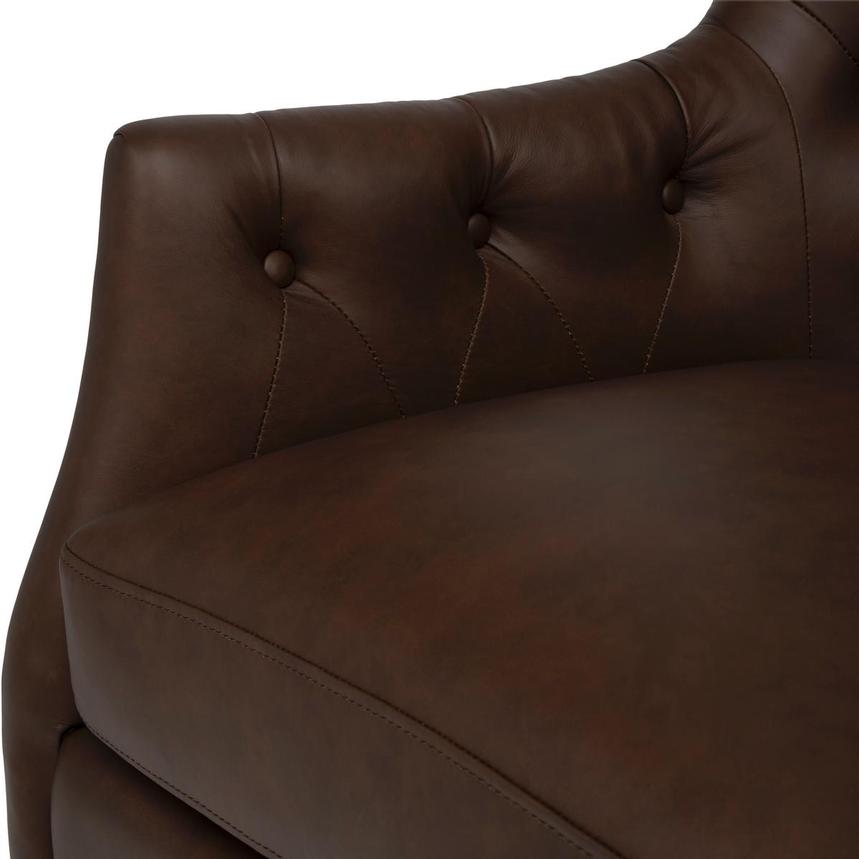 Belvedere Brown Leather Accent Chair alternate image, 9 of 10 images.