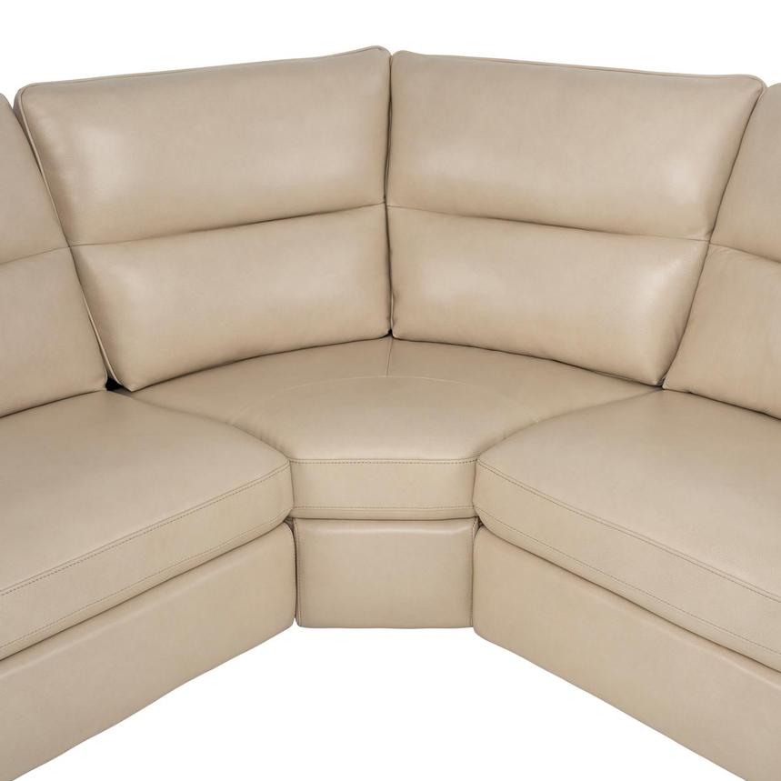 Promenade Beige Leather Power Reclining Sectional with 5PCS/2PWR  alternate image, 4 of 7 images.