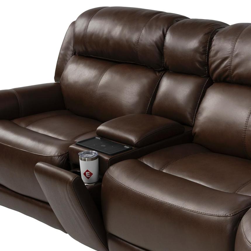 Bruno Brown Home Theater Leather Seating with 5PCS/3PWR alternate image, 6 of 13 images.