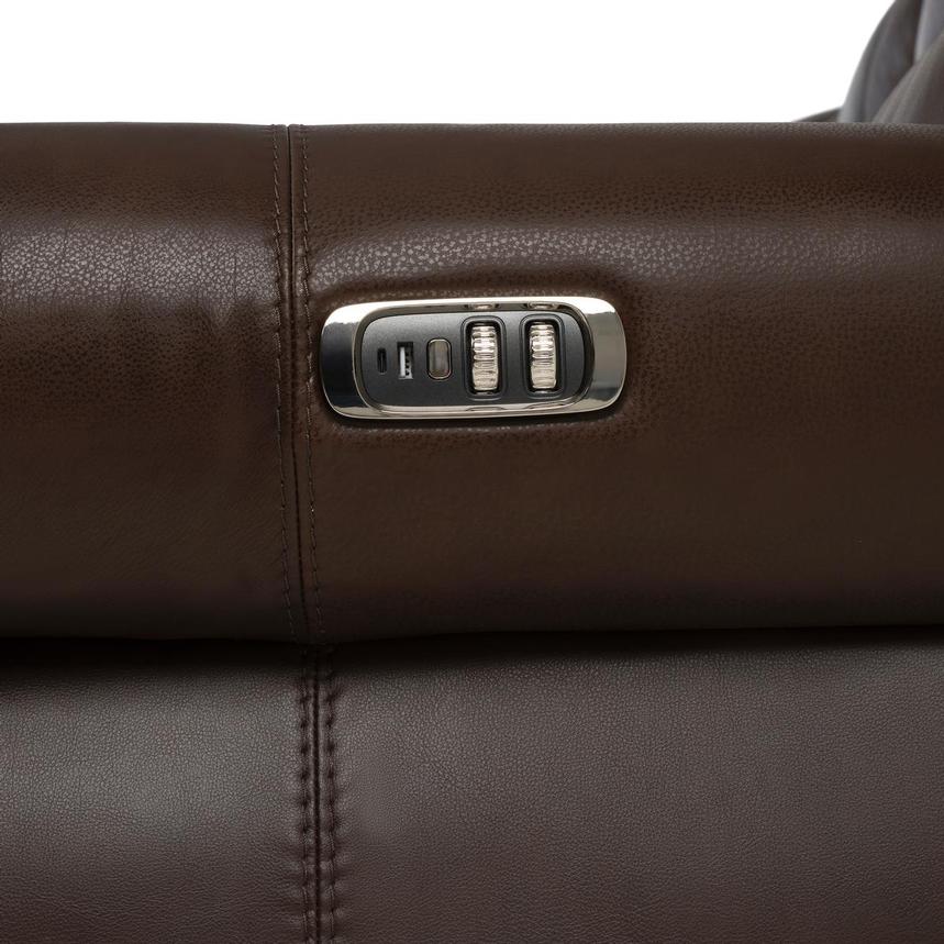 Bruno Brown Home Theater Leather Seating with 5PCS/2PWR alternate image, 11 of 12 images.