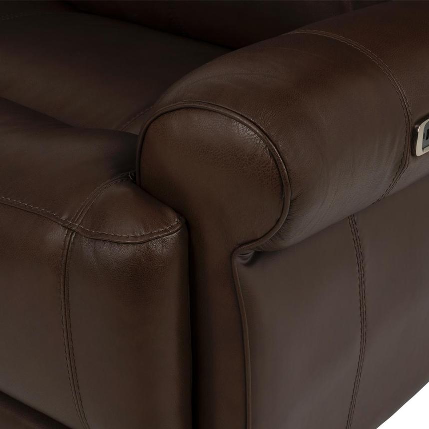 Bruno Brown Leather Power Reclining Sectional with 6PCS/3PWR  alternate image, 11 of 14 images.
