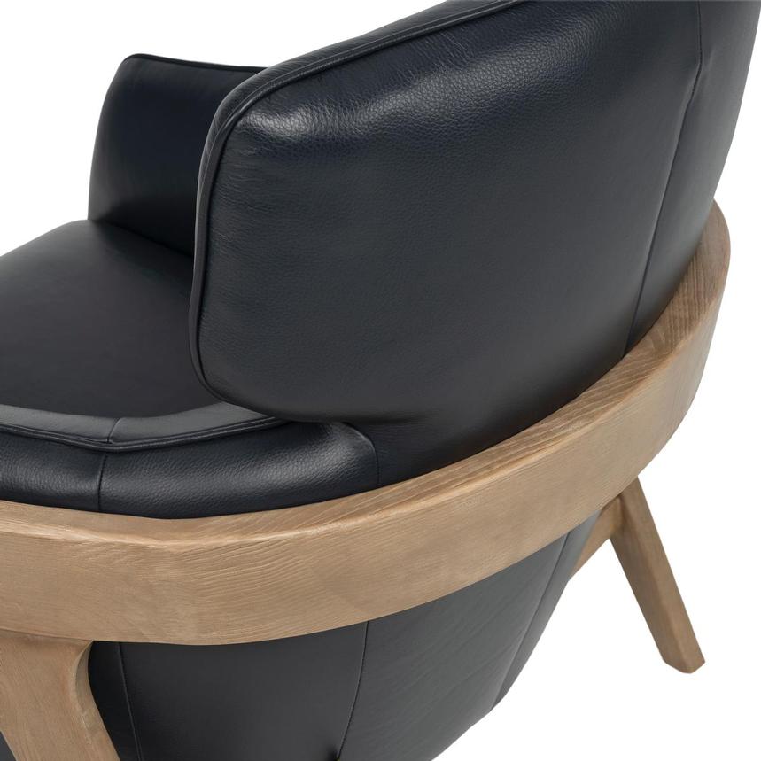 Irene Dark Blue Leather Accent Chair  alternate image, 6 of 9 images.