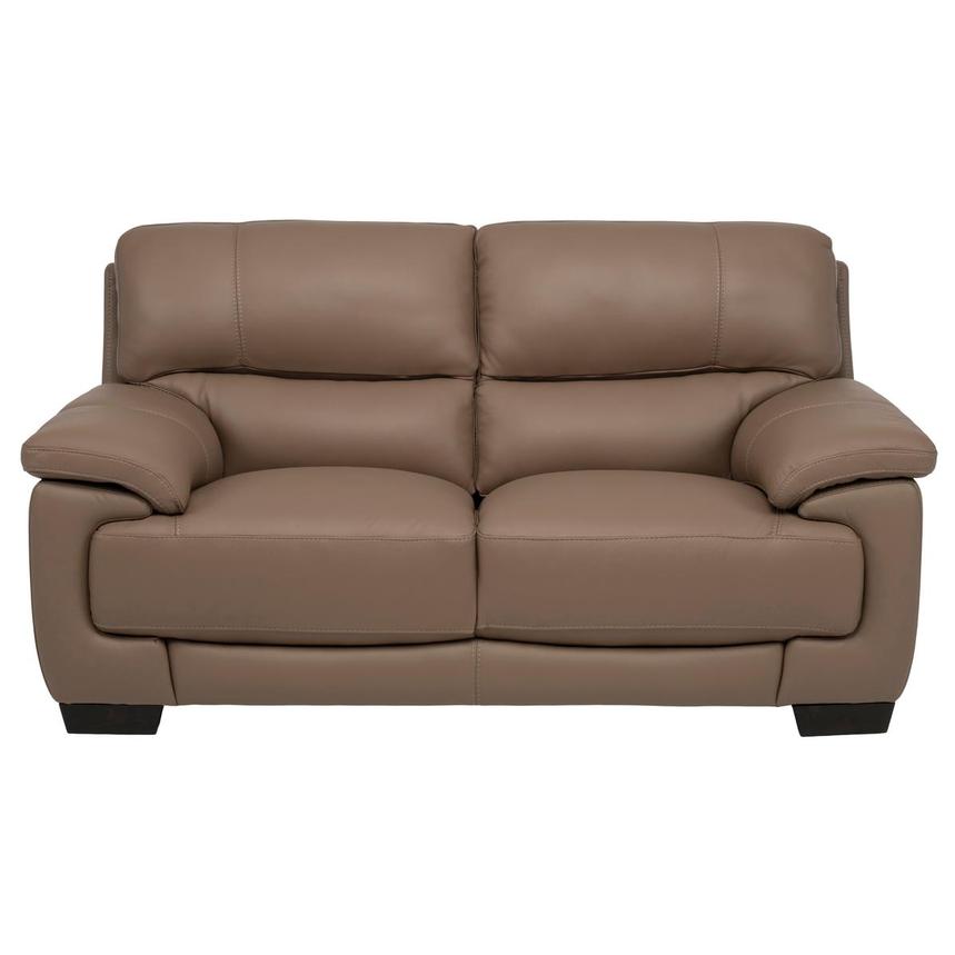 Jali Brown Leather Loveseat