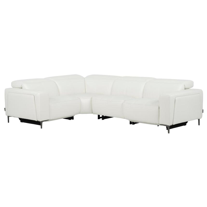 Miami White Leather Power Reclining Sectional with 4PCS/2PWR