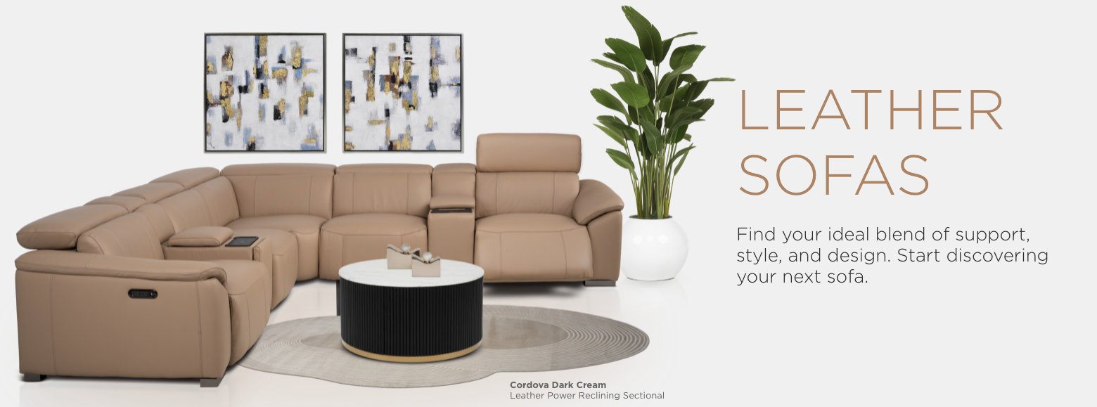 Leather Sofas. Find your ideal blend of support, style, and design. Start discovering your next sofa.