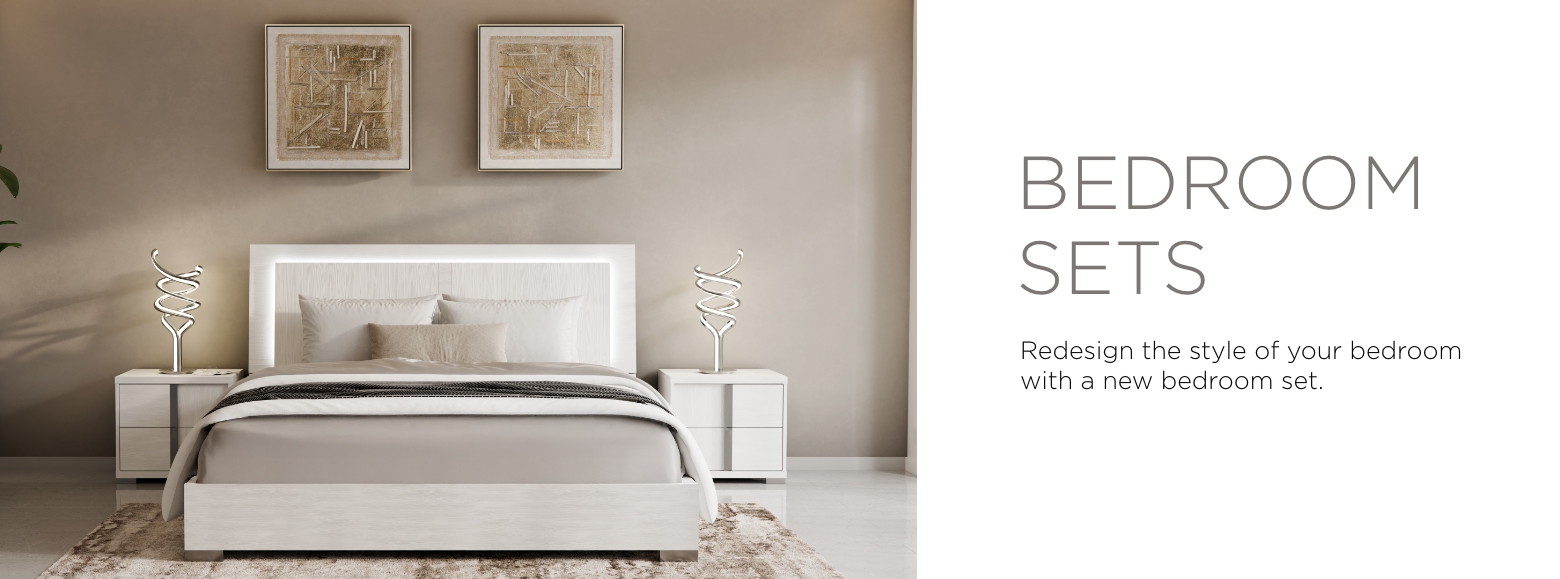 Bedroom Sets. Redesign the style of your bedroom with a new bedroom set.