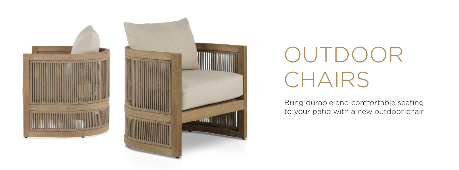 Outdoor Chairs. Bring durable and comfortable seating to your patio with a new outdoor chair.