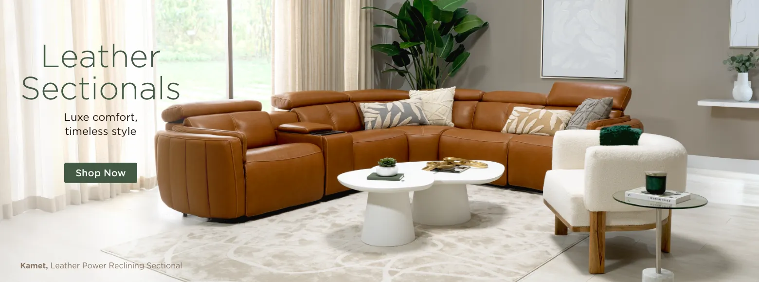 Leather Sectionals. Luxe comfort timeless style. Shop Now.