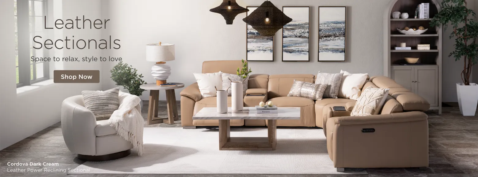 Leather Sectionals. Space to relax, style to love. Shop Now