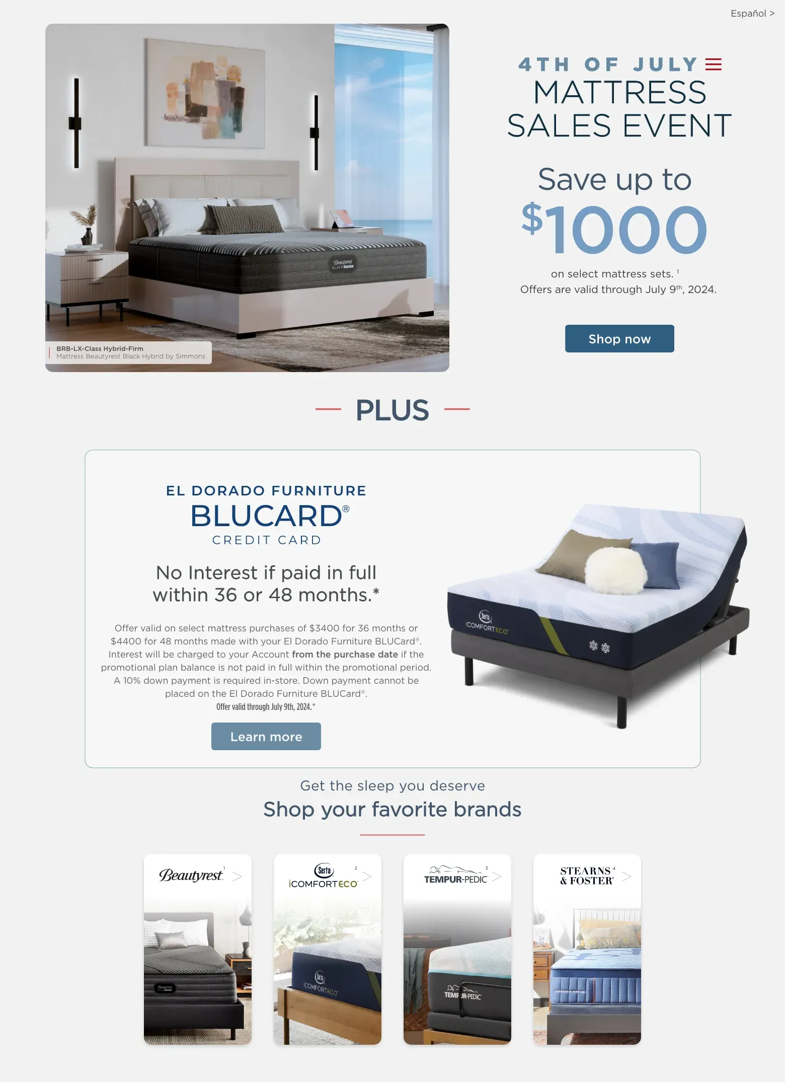 July 4th Mattress Sales Event El Dorado Furniture